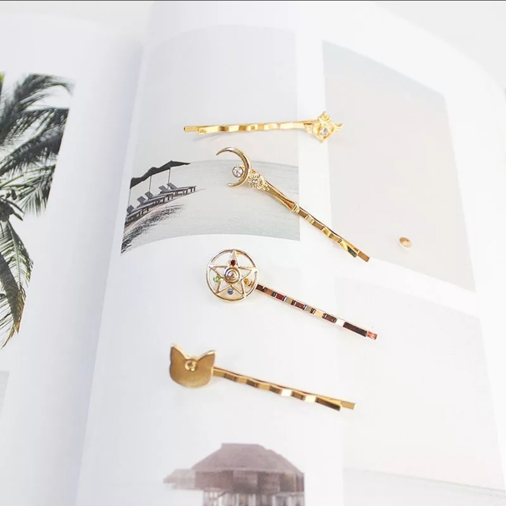 Sailor Moon Gold Hair Clip Set <4> - Picture 4 of 5